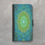 Shambala Tantric Nymphaea mandala art Samsung Galaxy S5 Wallet Case<br><div class="desc">Integrate art and functionality with our "Shambala Tantric Nymphaea Mandala Art" Samsung Galaxy S5 wallet case. This modern piece combines Tantric and Lotus mandala techniques with geometric art, evoking the elements of Earth and air in green and turquoise hues. The mission behind this design is to raise awareness about climate...</div>