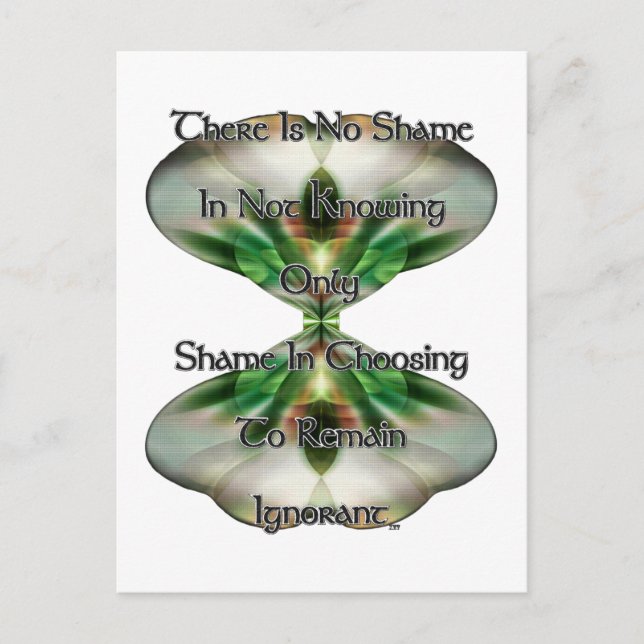 Shame and Ignorance Postcard (Front)