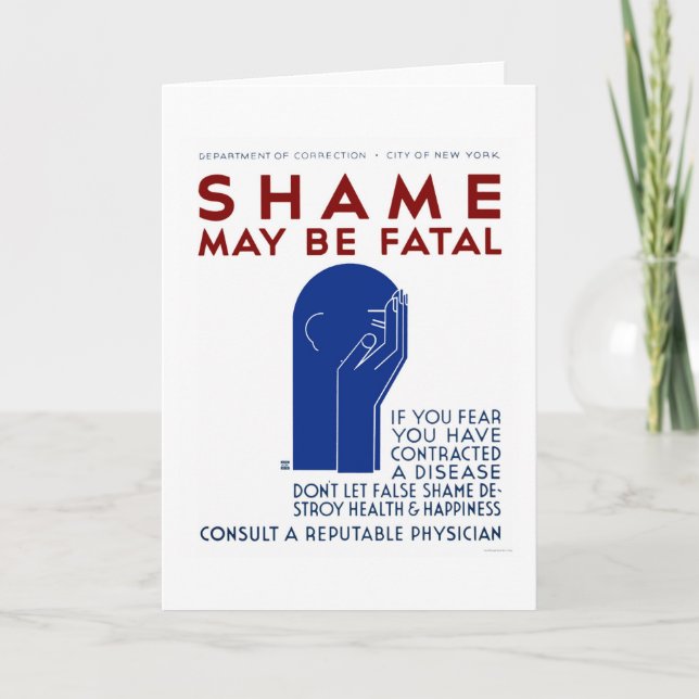 Shame May Be Fatal 1937 WPA Card (Front)