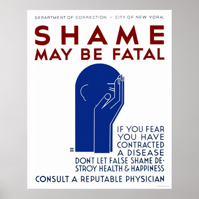 Shame May Be Fatal 1937 WPA Poster (Front)