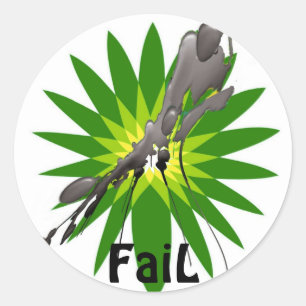 Shame on BP  FaiL Classic Round Sticker