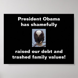 Shame on President Obama  Bald Eagle Photo Poster