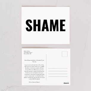 Shame Postcard to Write Your Representatives