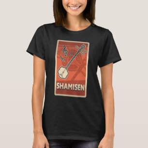 Shamisen Asian Retro Instrument For Musicians T-Shirt