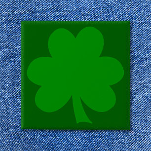 Shamrock 15 Cm Square Badge