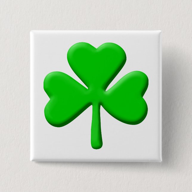 shamrock 3d 15 cm square badge (Front)