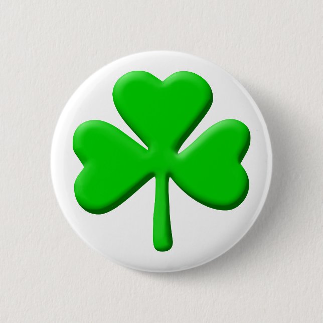 shamrock 3d 6 cm round badge (Front)