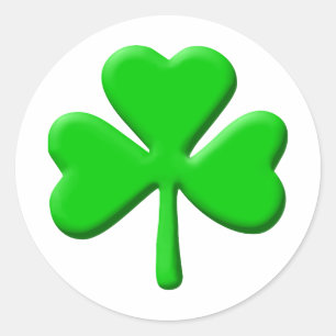 shamrock 3d classic round sticker