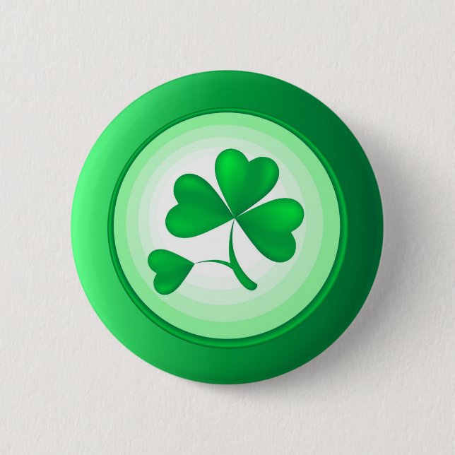 Shamrock 6 Cm Round Badge (Front)