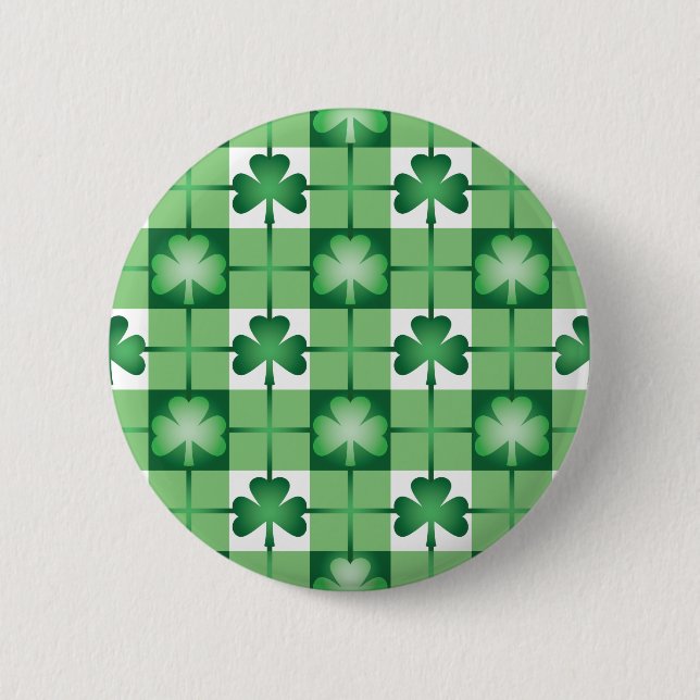 Shamrock 6 Cm Round Badge (Front)