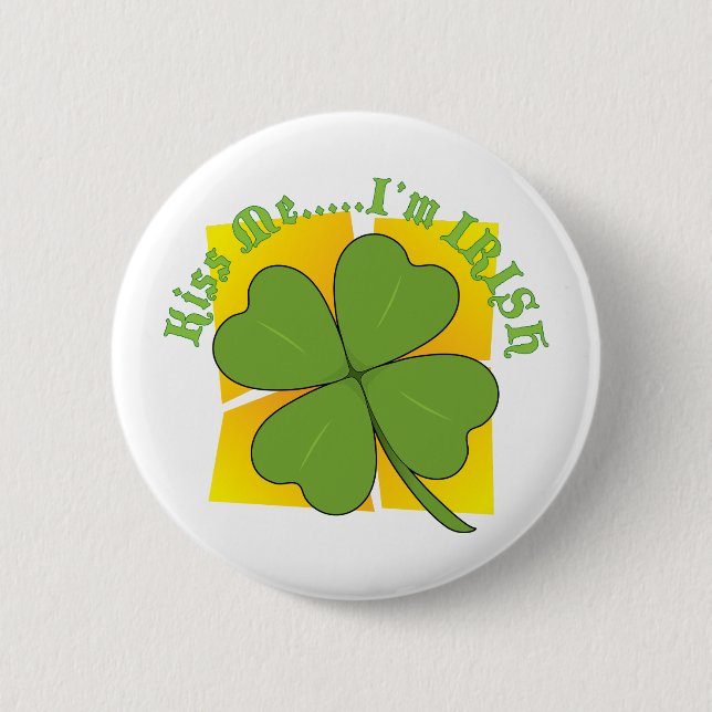 Shamrock 6 Cm Round Badge (Front)
