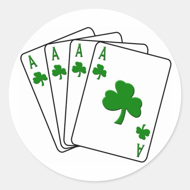 Shamrock Aces Classic Round Sticker (Front)