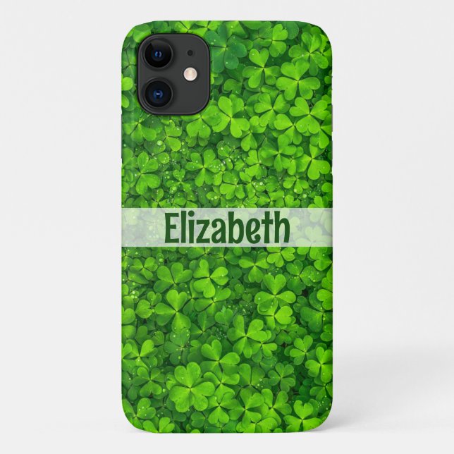 Shamrock Add Name Personalised Case-Mate iPhone Case (Back)