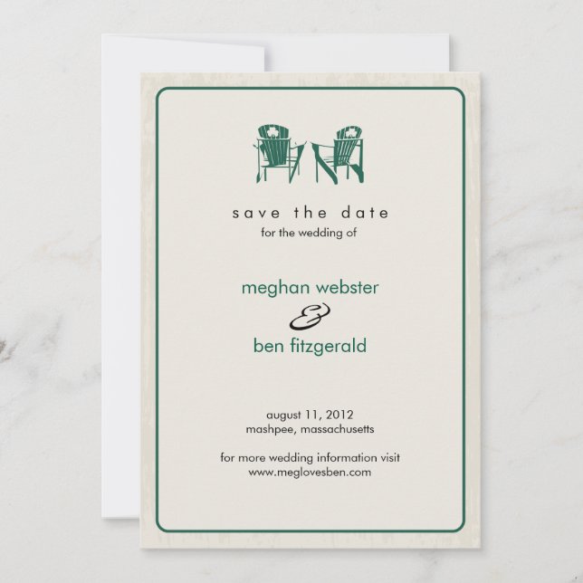 Shamrock Adirondack Chairs Save the Date (Front)