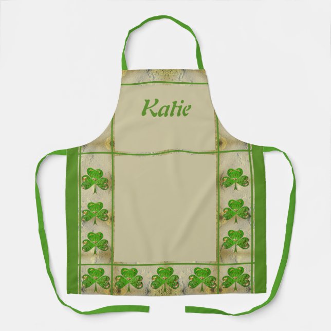 Shamrock All-Over Print Apron (Front)