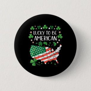 Shamrock American Clover Flag Map  6 Cm Round Badge