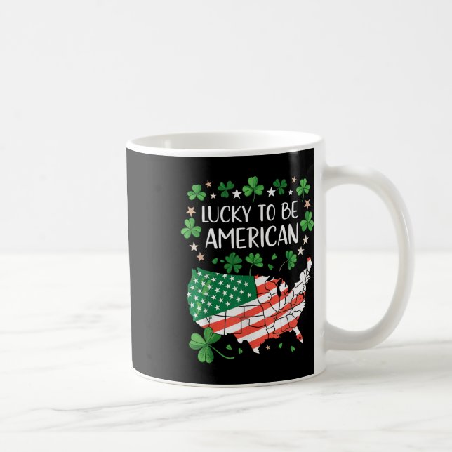 Shamrock American Clover Flag Map  Coffee Mug (Right)