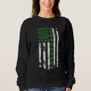 Shamrock American Flag Ireland Flag St Patricks Da Sweatshirt