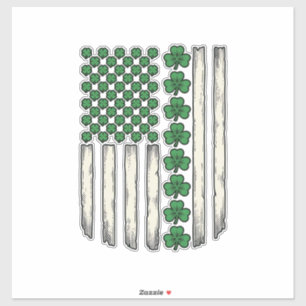 Shamrock American Flag Vintage Vector Design_1