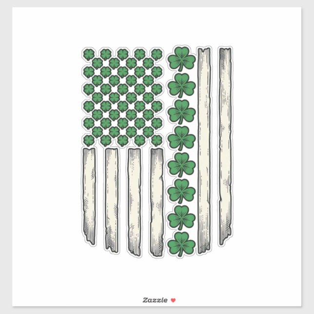 Shamrock American Flag Vintage Vector Design_1 (Sheet)