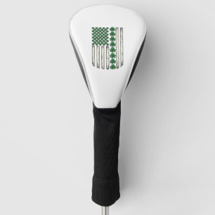 Shamrock American Flag Vintage Vector Design_1 Golf Head Cover