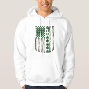 Shamrock American Flag Vintage Vector Design_1 Hoodie