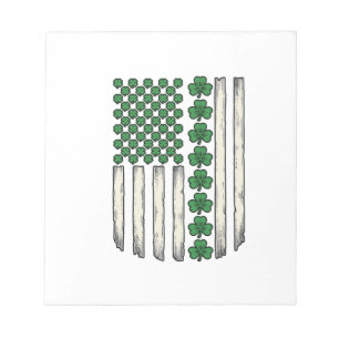 Shamrock American Flag Vintage Vector Design_1 Notepad