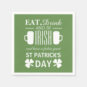 Shamrock and Beer Irish St Patrick's Day Napkin