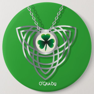 Shamrock and Celtic Knot 6 Cm Round Badge