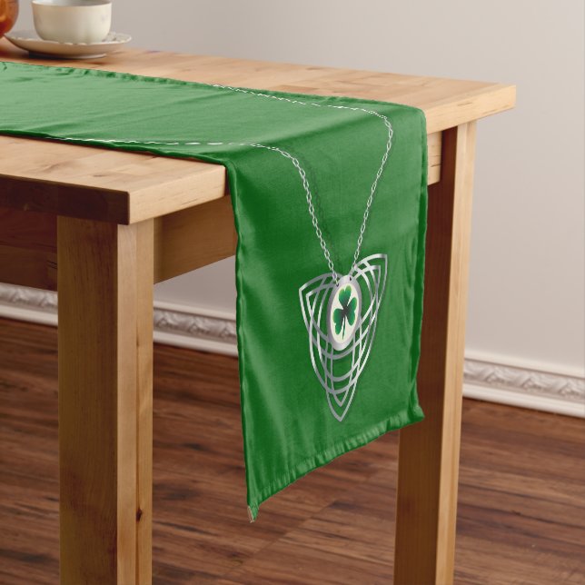 Shamrock and Celtic Knot Short Table Runner (In Situ)