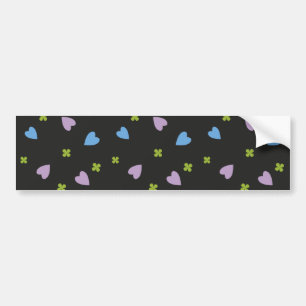 Shamrock and Hearts Pattern Bumper Sticker