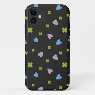 Shamrock and Hearts Pattern iPhone 11 Case
