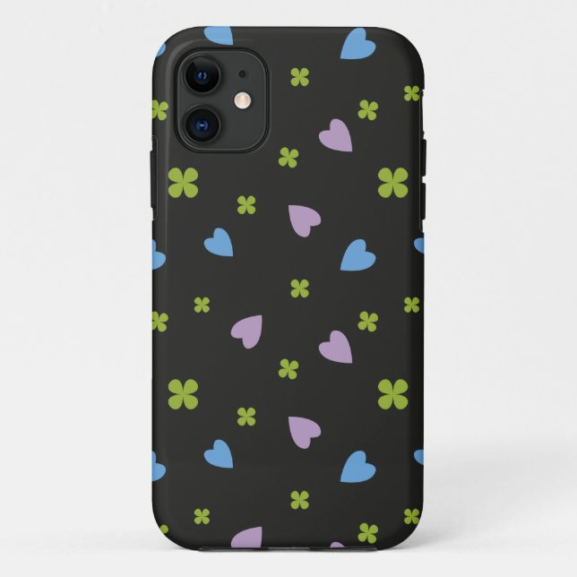 Shamrock and Hearts Pattern Case-Mate iPhone Case (Back)