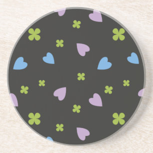 Shamrock and Hearts Pattern Coaster