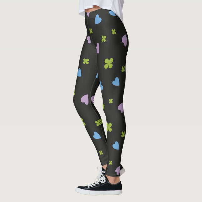 Shamrock and Hearts Pattern Leggings (Left)