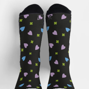 Shamrock and Hearts Pattern Socks