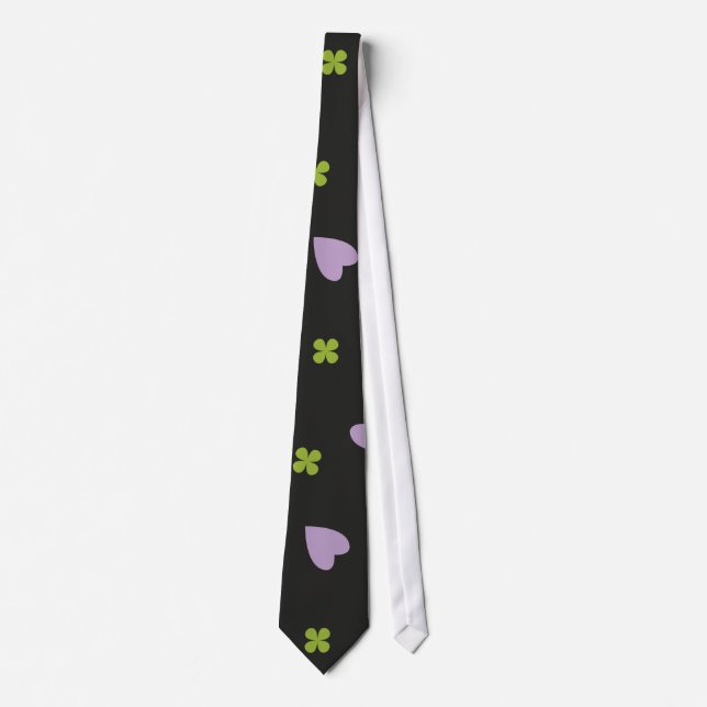 Shamrock and Hearts Pattern Tie (Front)