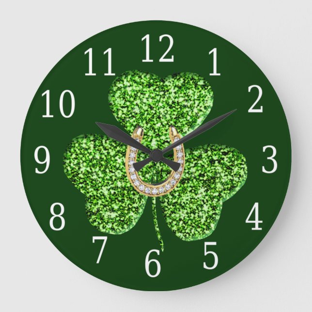 Shamrock And Horseshoe Clock (Front)