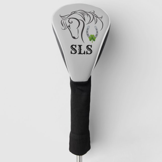 Shamrock and Horseshoe Golf Head Cover (Front)