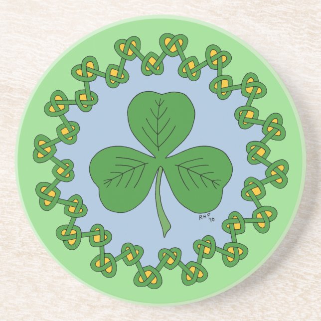 Shamrock and Knotwork Coaster (Front)