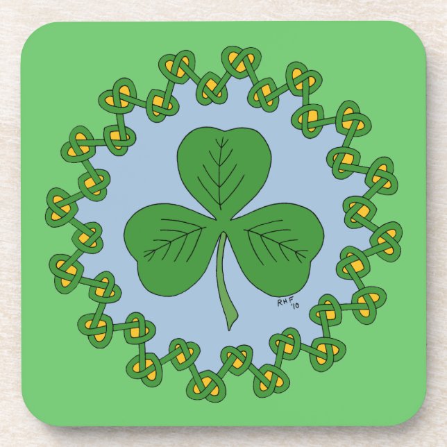 Shamrock and Knotwork Coaster (Front)