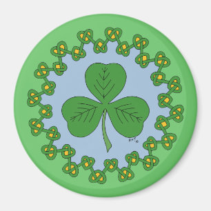 Shamrock and Knotwork Magnet