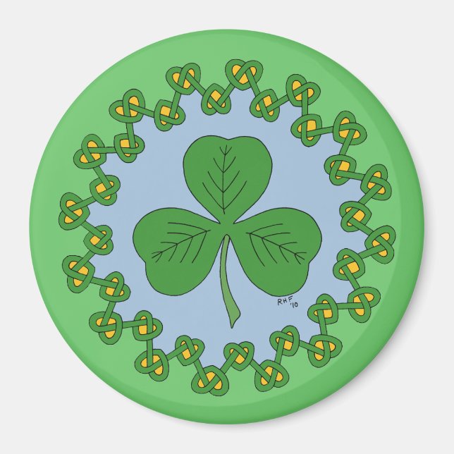 Shamrock and Knotwork Magnet (Front)