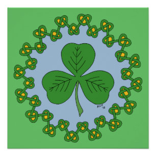Shamrock and Knotwork Poster