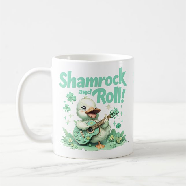 Shamrock and Roll" Duckling Coffee Mug (Left)