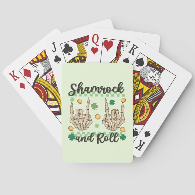 Shamrock and Roll Hand Playing Cards (Back)