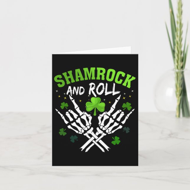 Shamrock And Roll Rock And Roll Saint Patrick's Da Card (Front)