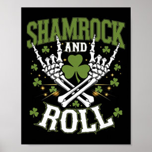 Shamrock And Roll Rock And Roll Saint Patrick's Da Poster