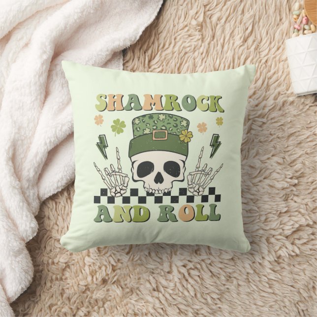 Shamrock and Roll - Skeleton Clover Cushion (Blanket)