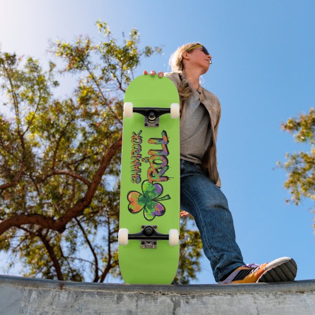 Shamrock and Roll St. Patrick's Day Skateboard (Outdoor 1)